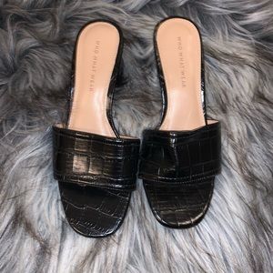 kalyn croc heeled mules